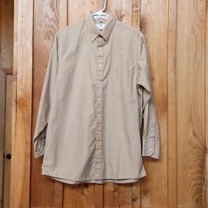 Etienne Aigner Long Sleeve Button Up Dress Shirt, Neck 15.5, Brown
